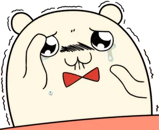 😭 cartoon, bear, crying, sad, cute, emotion, bow tie telegram sticker