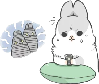 😱 rabbit, cartoon, animal, cute, digital art, meme telegram sticker