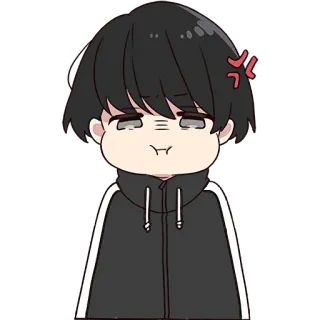😤 Anime, Enojado, Dibujos animados, Personaje, Pegatina whatsapp sticker
