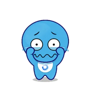 😂 triste, piangere, blu, cartone animato, emoji telegram sticker