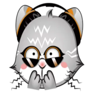 😊 gato, gafas de sol, dibujos animados, animal, lindo, pegatina whatsapp sticker