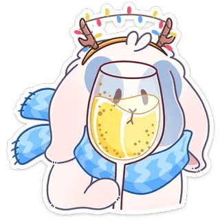 🍸 Kartun, Binatang, Lucu, Minuman, Anggur, Perayaan telegram sticker