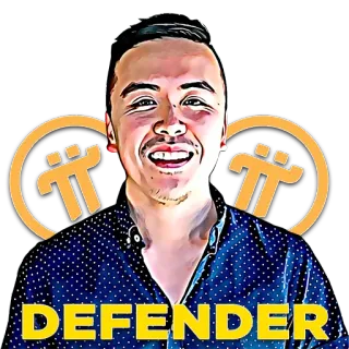 🪚 DEFENDER uomo, pi network, difensore, cripto, criptovaluta, sorriso, internet, community telegram sticker