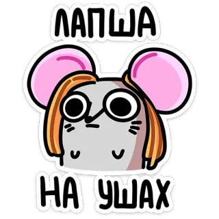 😐 ЛАПША
НА УШАХ 쥐, 만화, 동물, 귀여운, 안경 telegram sticker