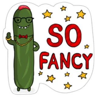 👧 SO FANCY elegante, pepino, dibujos animados, pegatina, estrellas, gracioso telegram sticker