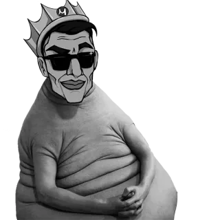 😪 Meme, König, Sonnenbrille, Satire, Internetkultur, Kunstwerk telegram sticker