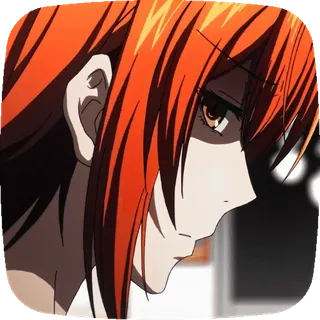 😠 anime, manga, capelli rossi, ritratto, vista laterale, personaggio telegram sticker