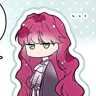 💭 ... chibi, cartoon, pink hair, anime style telegram sticker