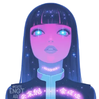 🌌 @CUTEENOTART anime, art, cute, girl, stars telegram sticker