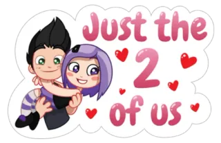 💕 Just the 2 of us para, kreskówka, miłość, romans, uczucie, razem telegram sticker