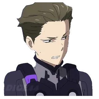 😖 Аниме, Персонаж, Серьезный, Выражение, Портрет telegram sticker