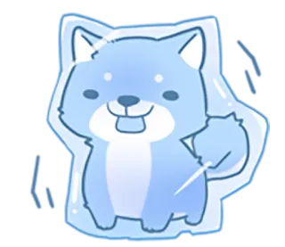 🐶 หมา, น้ำแข็ง, สัตว์, น่ารัก, การ์ตูน, สัตว์เลี้ยง, ชิบะอินุ telegram sticker