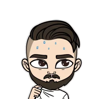 😅 Hoạt hình, Đàn ông, Đổ mồ hôi, Lo lắng telegram sticker