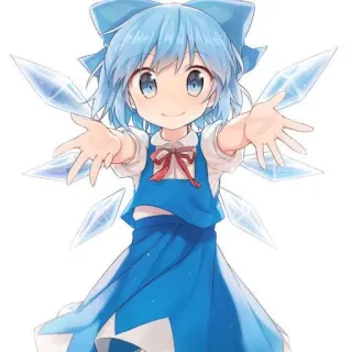 😘 Cirno Touhou Project Anime, Bonito, Garota, Gelo, Azul, Personagem, Touhou Project telegram sticker