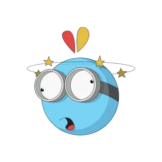 😰 Cartone animato, Minion, Scioccato, Stupito, Stelle, Animato telegram sticker