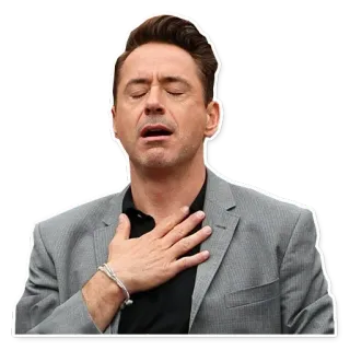 ✋ Robert Downey Jr. actor, man, suit, emotional, hand gesture telegram sticker