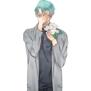 😭 Anime, Maschio, Personaggio, Fiore, Uomo telegram sticker