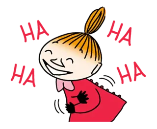 😂 Little My Moomins Cartoon, Figur, Mumin, Mädchen, Glücklich telegram sticker