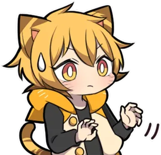 😥 애니메이션, 고양이 소녀, 귀여운, 치비, 만화, 스티커, 귀여움 telegram sticker