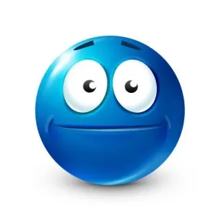 🌟 Emoji, Blauw, Lachend, Cartoon, Vrolijk, Gezicht whatsapp sticker