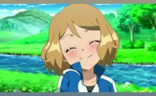 😊 Serena Pokemon аниме, мультфильм, персонаж, покемон, серена, улыбается, счастливый whatsapp sticker