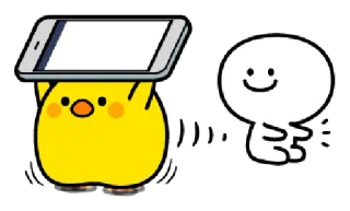 🙂 poussin, dessin animé, mignon, portable, personnage, illustration whatsapp sticker
