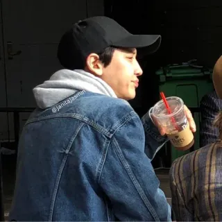 😑 persona, hombre, café, denim, chaqueta, perfil telegram sticker