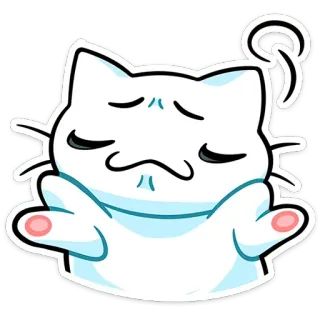 🤷‍♂️ cat, sticker, sad, cute, halo, kawaii, animal, cartoon telegram sticker