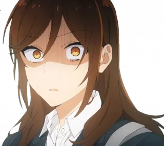 😱 anime, garota, envergonhada, preocupada, assustada, Horimiya telegram sticker