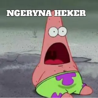 😱 Patrick Star NGERYNA HEKERA spongebob, patrick, terkejut, kartun whatsapp sticker