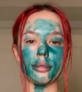 😑 maschera viso, bellezza, cura della pelle, donna, cosmetici telegram sticker