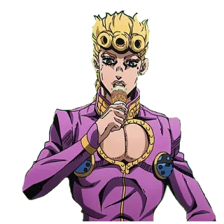 🍦 Giorno Giovanna JoJo's Bizarre Adventure Anime, JoJo, Giorno Giovanna, Karakter, Makan, Gold Experience whatsapp sticker