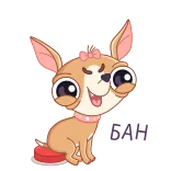 ❌ Hund, süß, Tier, Cartoon, Haustier, Chihuahua whatsapp sticker