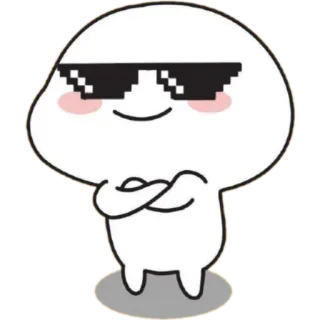 😎 cool, sunglasses, cartoon, character, confident, mascot telegram sticker