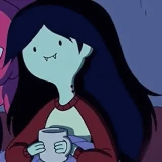 🖤 Marceline Adventure Time marceline, adventure time, vampire, cartoon, animated, cup whatsapp sticker