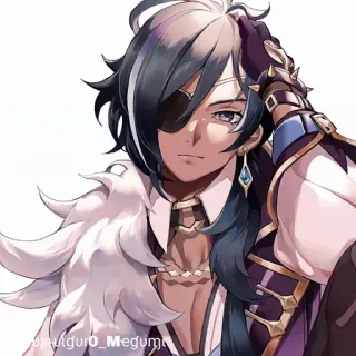 🔲 Kaeya Genshin Impact oshilguro_Megumi アニメ, ガイア, 原神, キャラクター, ゲーム telegram sticker
