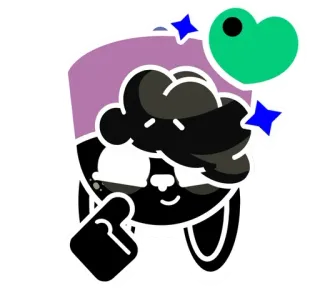🖤 卡通, 角色, 可爱, 贴纸, 快乐, 插图 telegram sticker