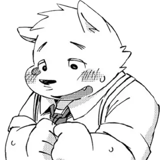 😊 Anime, Anthropomorph, Tier, Niedlich, Krawatte telegram sticker