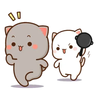 ✨ mèo, dễ thương, động vật, nấu ăn, chảo telegram sticker
