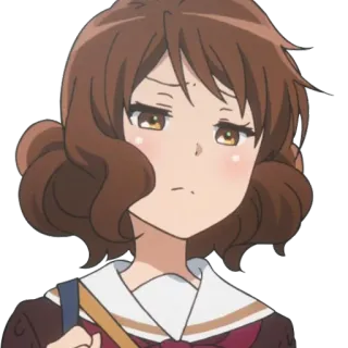 😑 Anime, Cartoon, Mädchen, braune Haare, Porträt telegram sticker