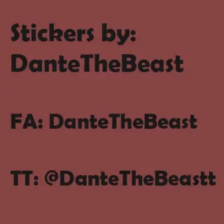 👌 Stickers by:
DanteTheBeast
FA: DanteTheBeast
TT: @DanteTheBeastt telegram sticker