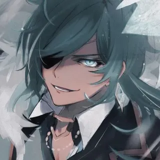 🌟 Kaeya Genshin Impact Anime, Gioco, Kaeya, Genshin Impact, Personaggio, Benda sull'occhio, Capelli blu telegram sticker