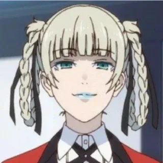 😁 Mary Saotome Kakegurui Anime, Karakter, Potret, Gadis, Rambut Pirang, Kakegurui telegram sticker