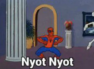 🕸 Spider-Man Nyot Nyot spider-man, mème, nyot nyot whatsapp sticker