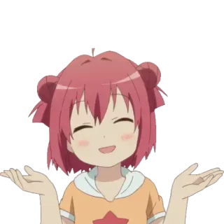 😄 Anime, Dziewczyna, Kreskówka, Szczęśliwy, Uśmiech, Słodki, Ilustracja telegram sticker