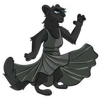 💃 Furry, Anthropomorphe, Panthère, Robe, Dessin animé, Animal whatsapp sticker