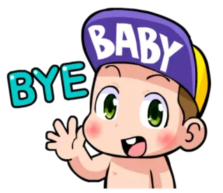 👋 BABY BYE bebé, adiós, dibujo animado, saludo, niño telegram sticker