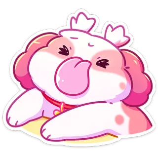 😛 dog, puppy, cute, pink, cartoon, animal, sticker telegram sticker