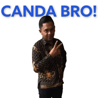 🤭 CANDA BRO! mężczyzna, pokój, ubranie, gest, indonezyjski telegram sticker