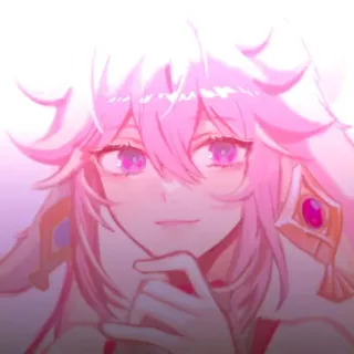 🔮 Yae Miko Genshin Impact 애니메이션, 원신, 야에 미코, 비디오 게임, 분홍 머리 whatsapp sticker